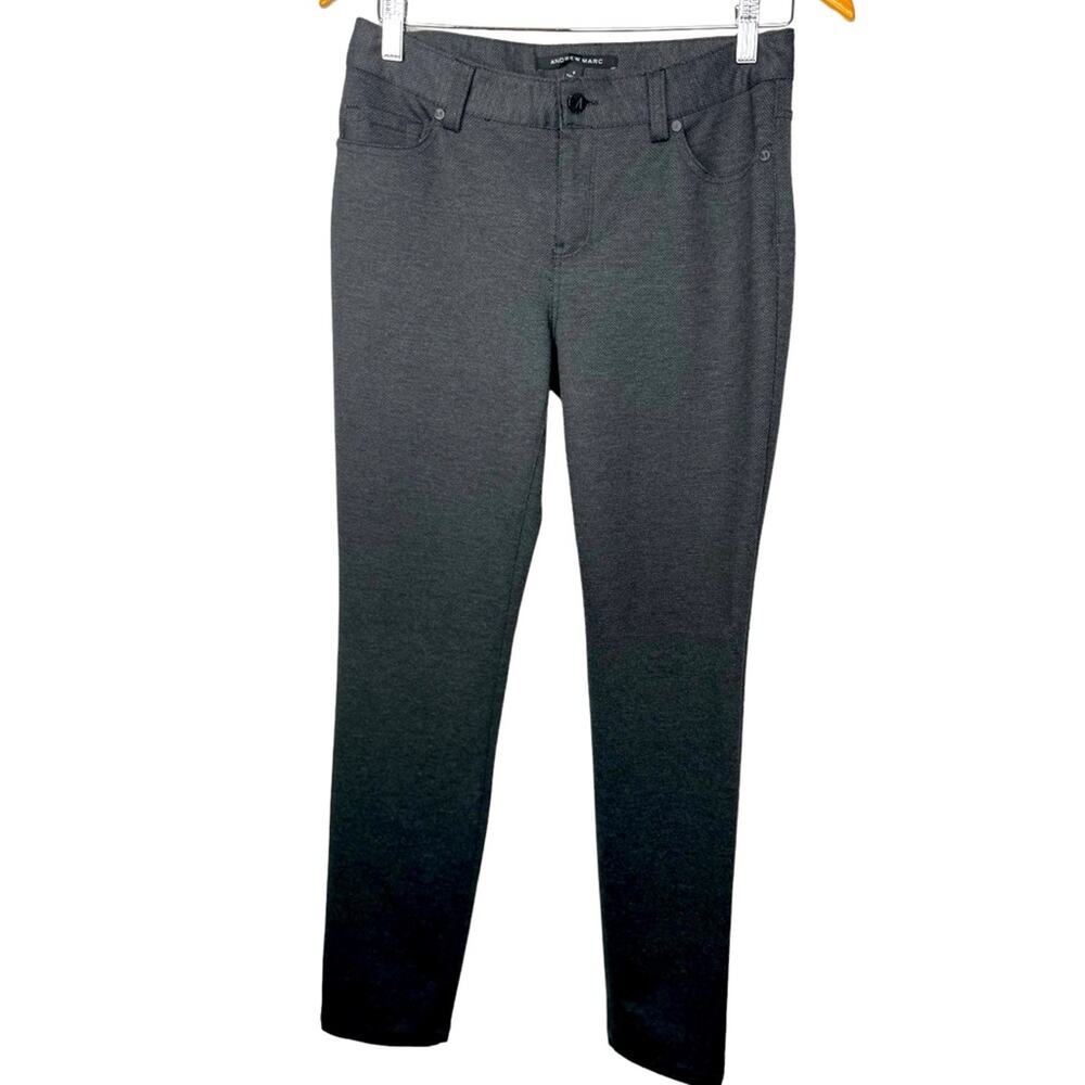 Andrew Marc Chino Dress Pants Women's Dark Gray Black Blend Stretch Mid Size 4